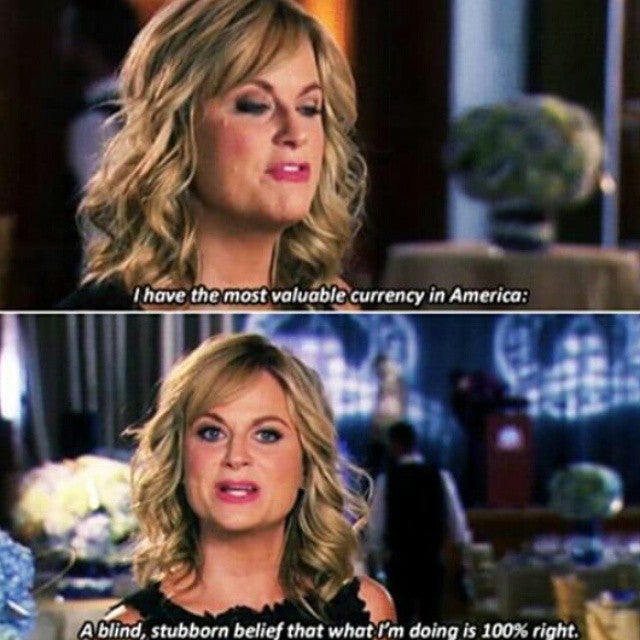 Leslie Knope saying, 