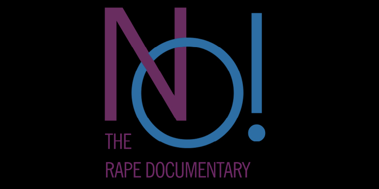 Cover of the no documentery. Black background with dark purple and blue letters.