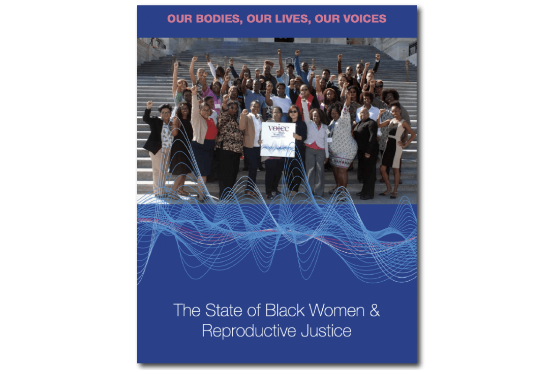 A photo of a group of Black women in the middle of the page. Title on the top of the page