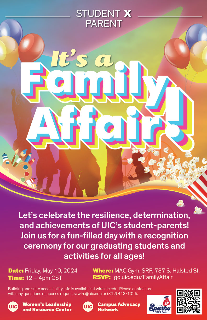 Promotional poster: A line of family members jumping with their arms raised while at a carnival. Surrounding them are popcorn and balloons. Above and below them are the event title and description (same info on this page).